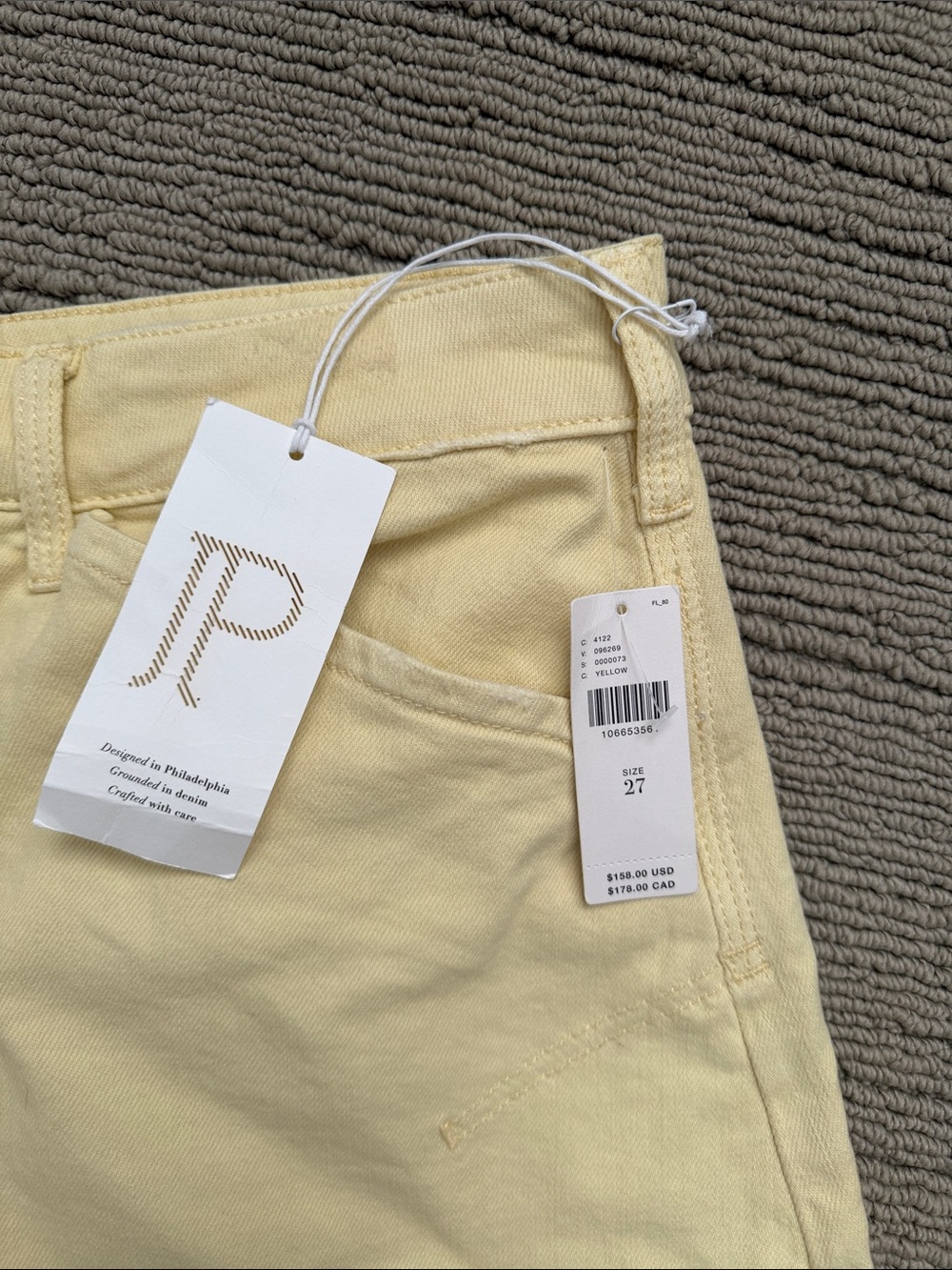 Pilcro Kayden High Rise Cuffed Carpenter Barrell Jeans, Yellow Sz 27 NWT - Picture 7 of 8
